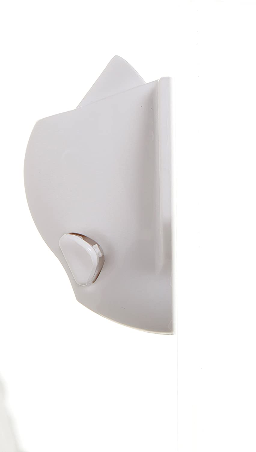 Dreambaby Adhesive Mag locks (8-Pack 1 Key) - Child Proofing Cabinet Magnetic Latches - White- Model