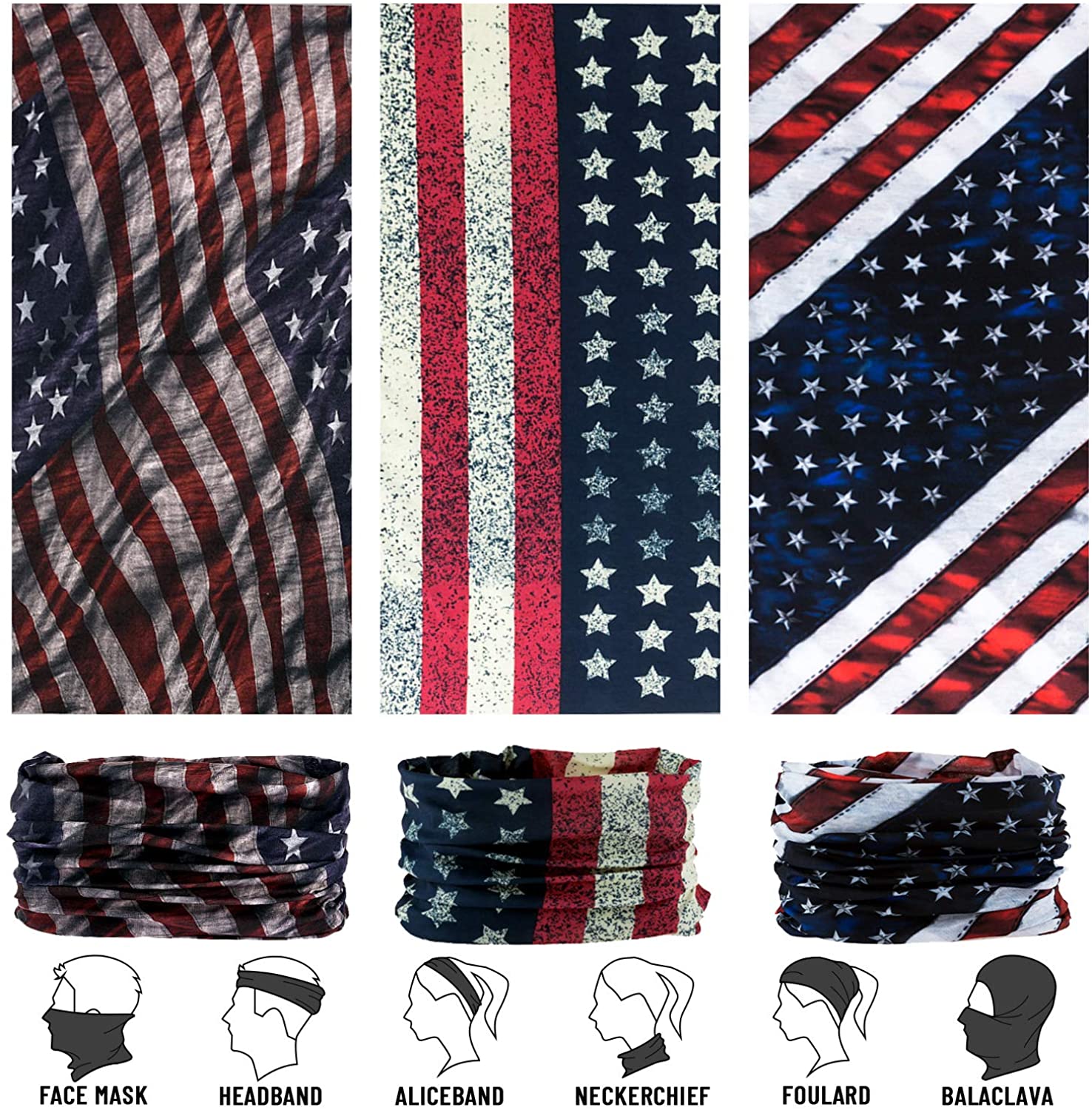Neck Gaiter, Magic Headband Sport Headwear Elastic Face Mask Bandana Scarf UV Resistence Balaclava,