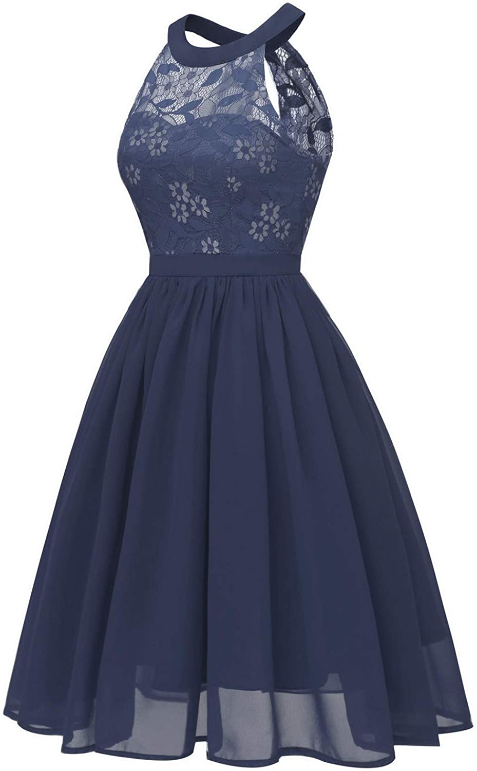 haoricu Women Summer Casual Off Shoulder Short Sleeve Lace Irregular Hem Party Dress