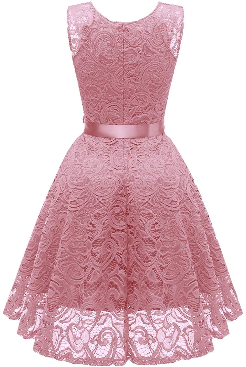 haoricu Women Summer Casual Off Shoulder Short Sleeve Lace Irregular Hem Party Dress