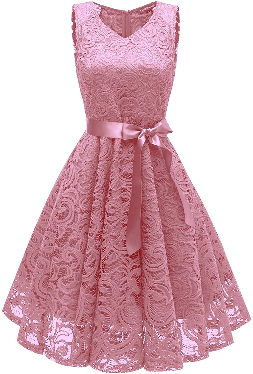 haoricu Women Summer Casual Off Shoulder Short Sleeve Lace Irregular Hem Party Dress