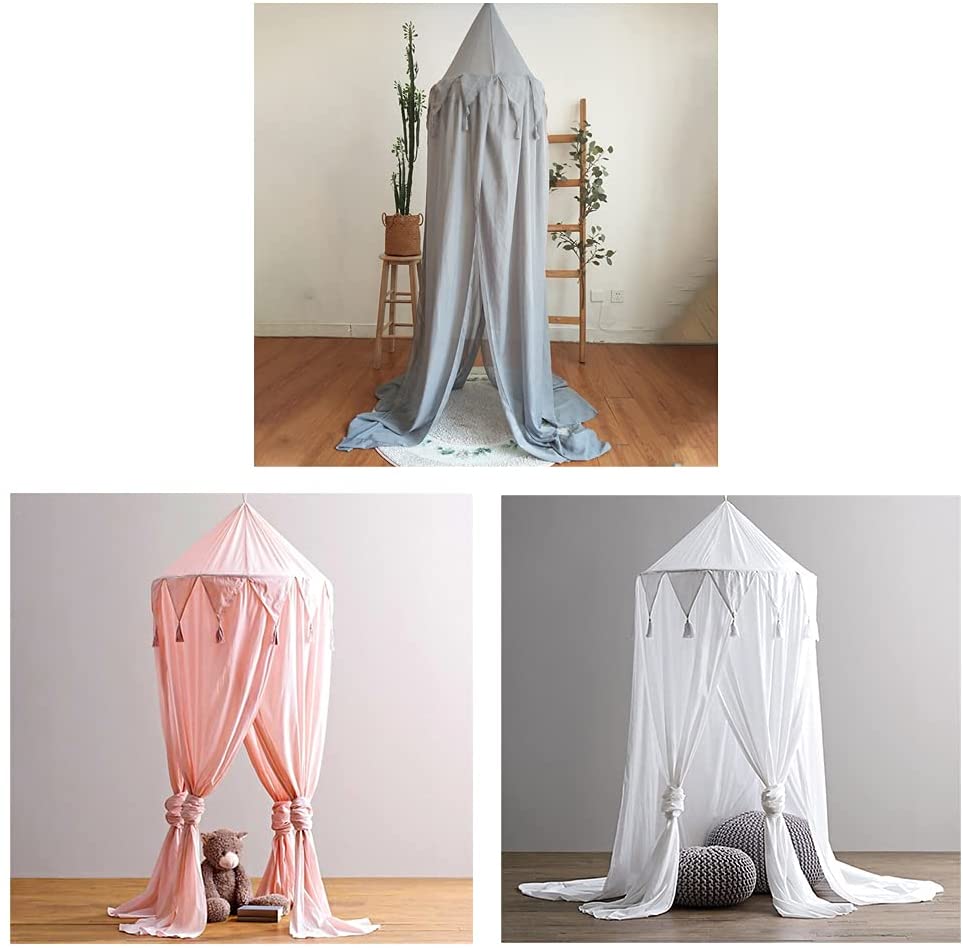 Kids Bed Canopy Dome Mosquito Net Hanging Crib Nook Castle Princess Bed Tent Nursery Decor Play for 