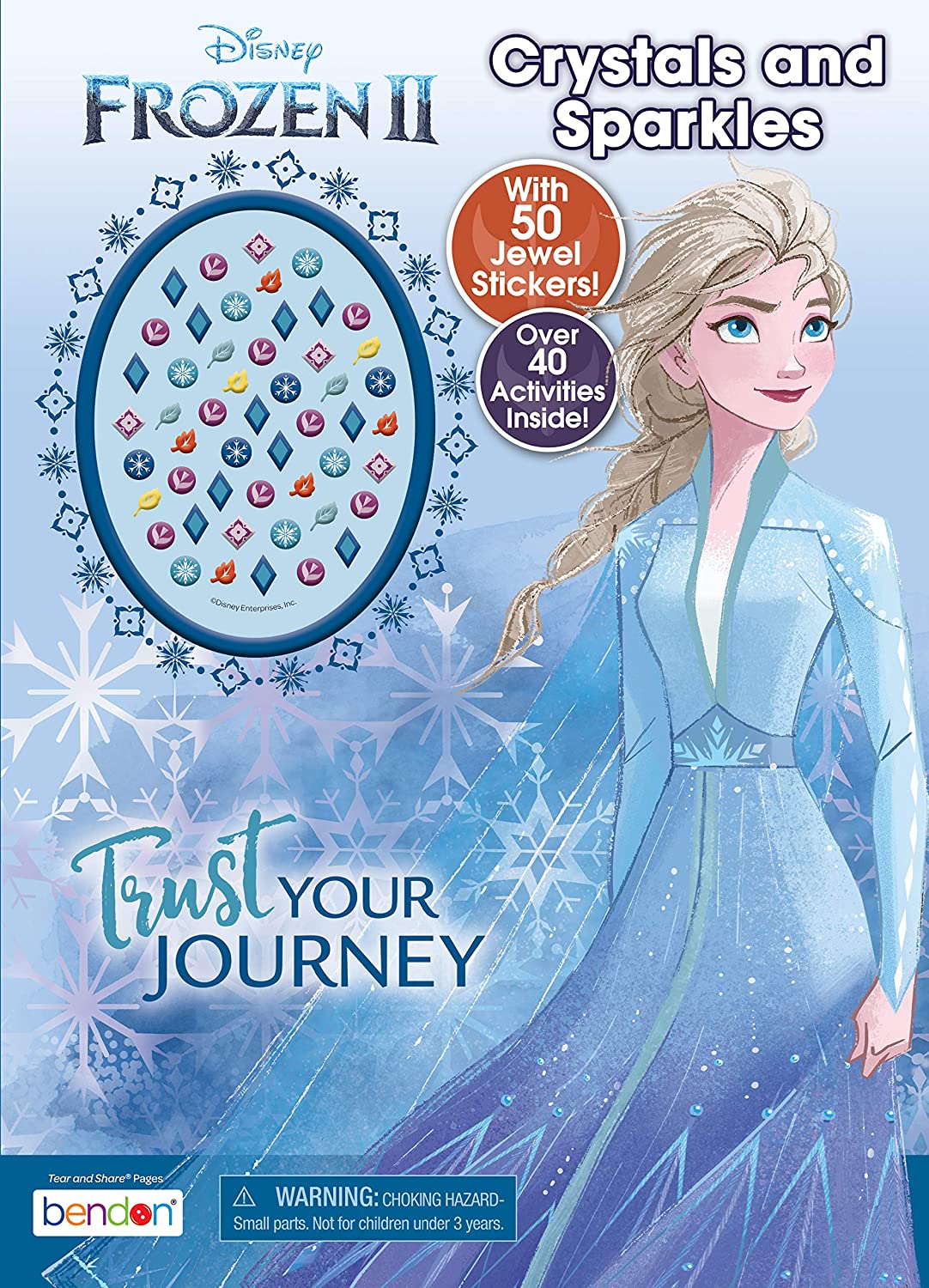 Disney Frozen 2 48-Page Activity Book with 50 Jewel Stickers 45822,Multicolor