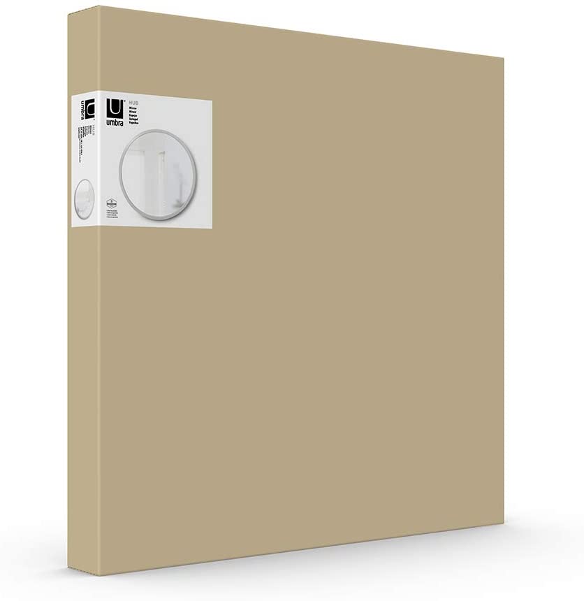 Umbra, Grey Hub 24” Round Wall Mirror With Rubber Frame, Modern Decor for Entryways, Bathrooms, Li