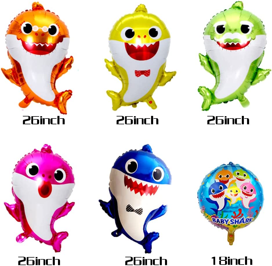 Baby Shark Helium Balloons - 5Pcs 26
