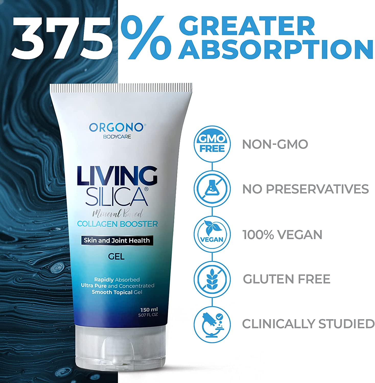 Living Silica Collagen Booster Gel | Living Silica Supplement for Skin Application and Dermal Absorp