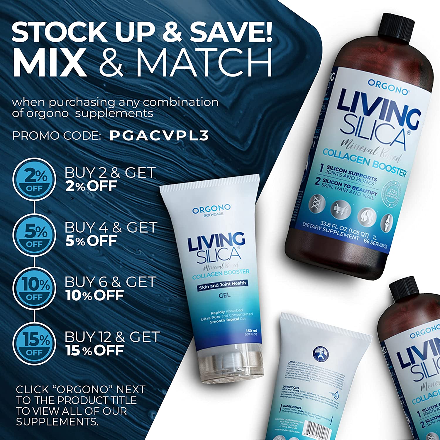 Living Silica Collagen Booster Gel | Living Silica Supplement for Skin Application and Dermal Absorp