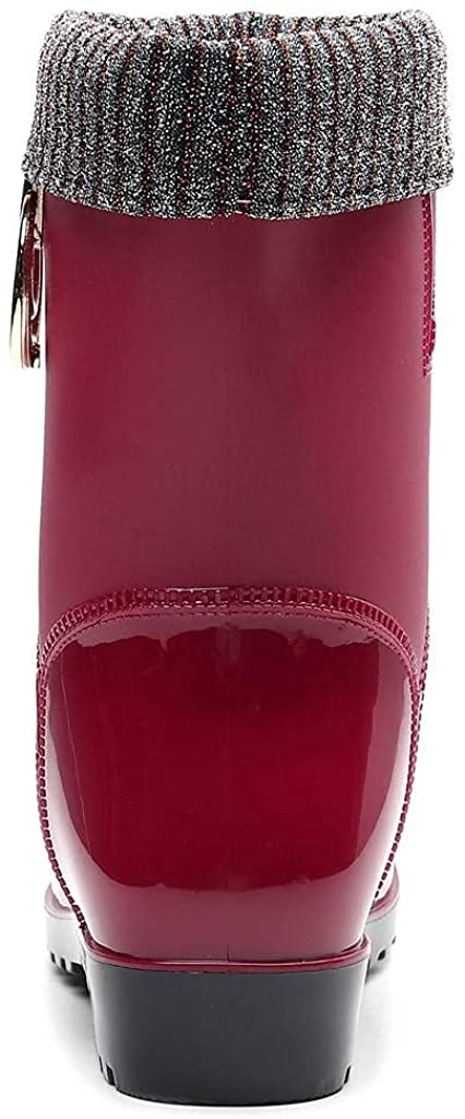 Aunimeifly Short rain Boots for Women and Waterproof Garden Shoes Stylish Light Ankle Rain Shoes and