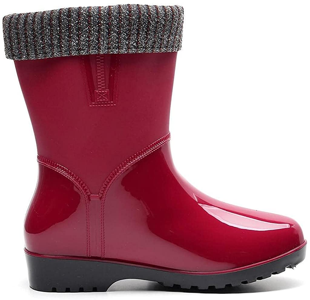 Aunimeifly Short rain Boots for Women and Waterproof Garden Shoes Stylish Light Ankle Rain Shoes and