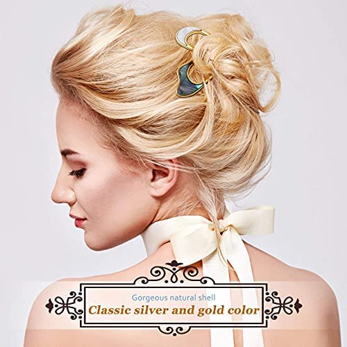 Canlierr 6 Pieces Simple Metal U Shaped Hair Pin French Style Hairpins Fork Sticks 2 Prong Updo Chig