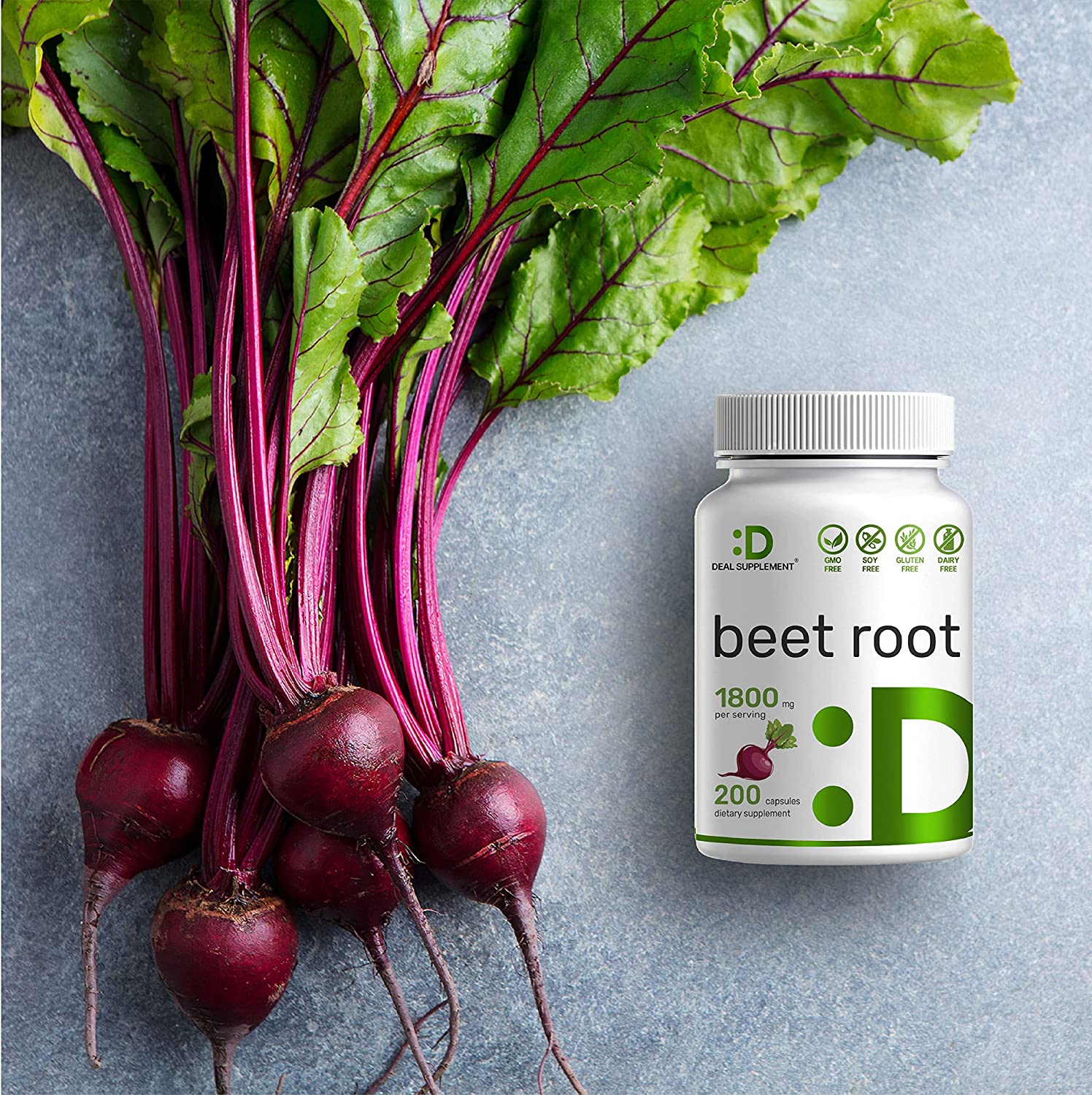 Beet Root Capsules - 1800mg Per Serving, 200 Counts, Made with Pure Beet Root Powder, Nitric Oxide B