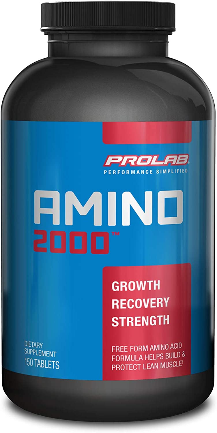 Prolab Nutrition Amino 2000, Essential Amino Acids, EAAs, Muscle Recovery, Lean Muscle Mass,150 tabl