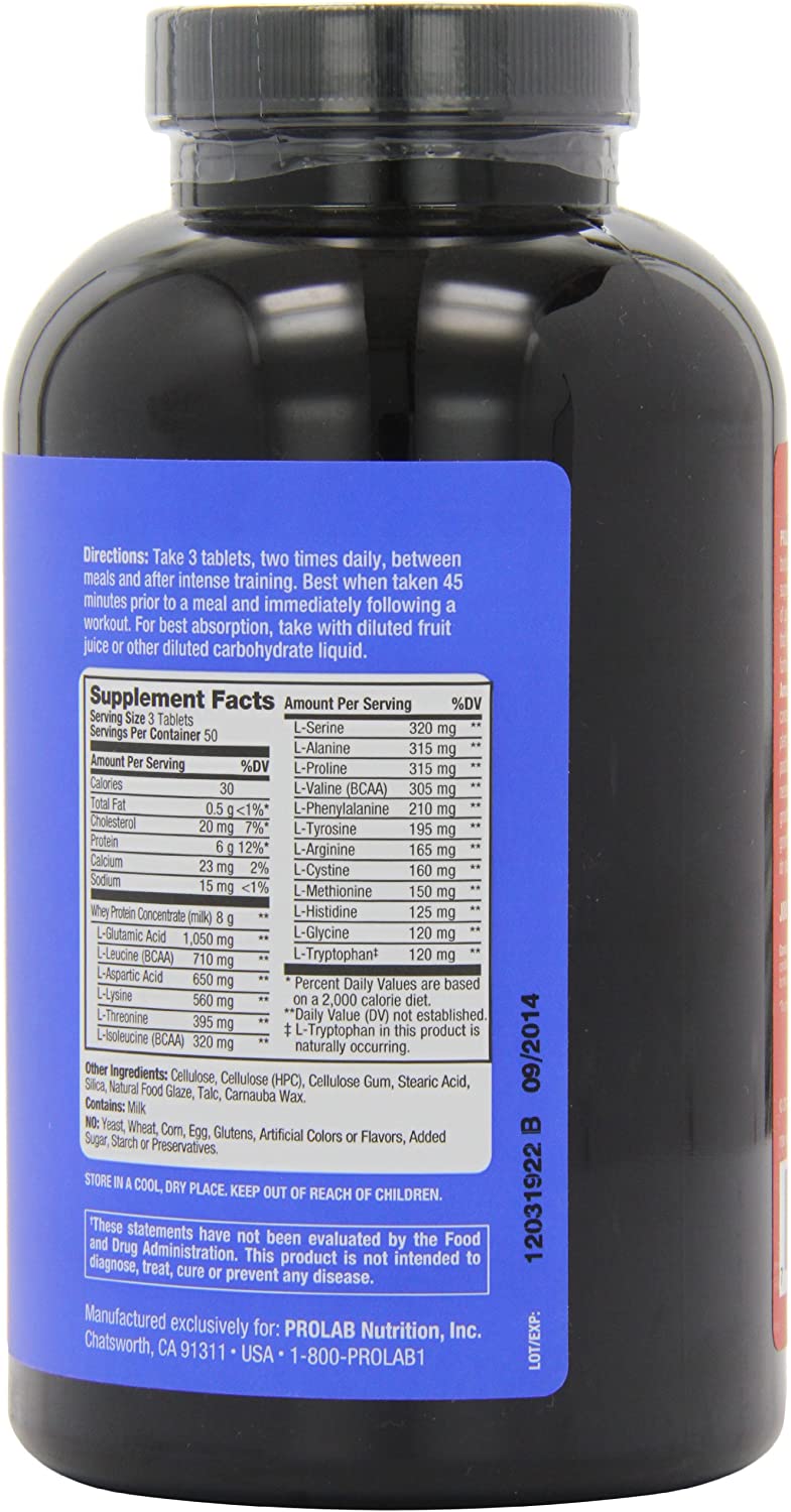 Prolab Nutrition Amino 2000, Essential Amino Acids, EAAs, Muscle Recovery, Lean Muscle Mass,150 tabl
