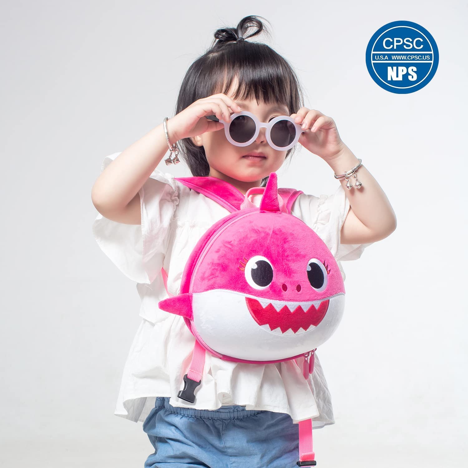 Kid's Backpack 3D Shark Shape With Toddler Safety Harnesses & Leashes