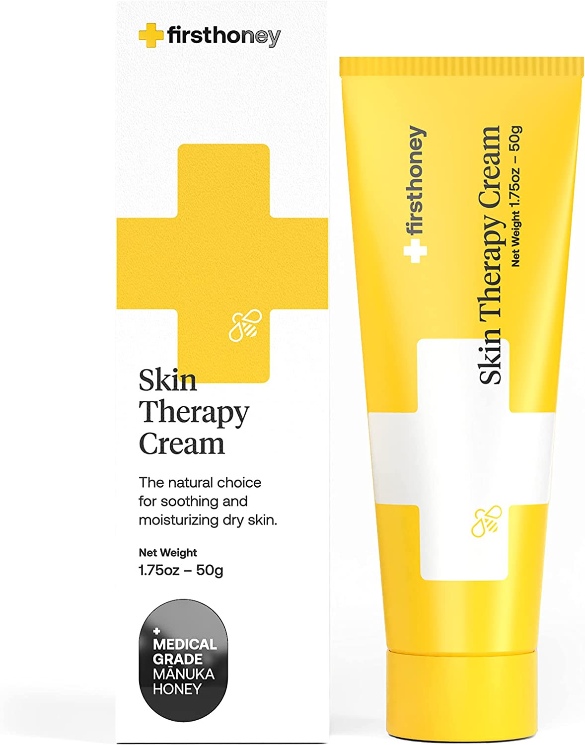 First Honey® Manuka Honey Cream for Dry & Itchy Skin | Fast Relief for Eczema, Rosacea, Psoriasis, 