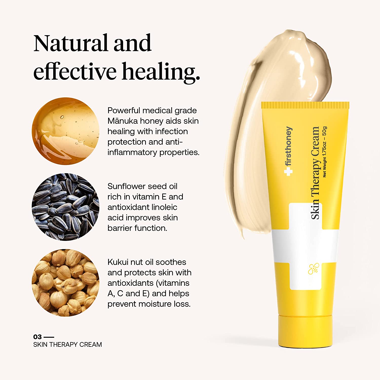 First Honey® Manuka Honey Cream for Dry & Itchy Skin | Fast Relief for Eczema, Rosacea, Psoriasis, 