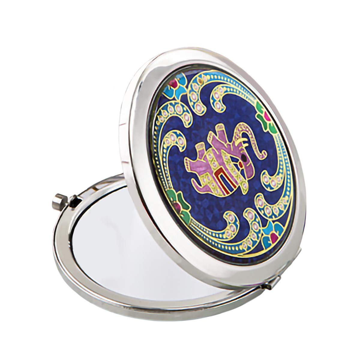 Indian Elephant Themed Metal Compact Mirror (20)