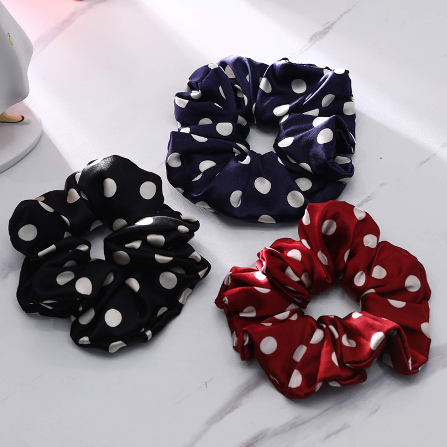 100% Pure Mulberry Silk Scrunchies Elastic Hair Ties Band For Women Girls Hair Accessories-Soft and