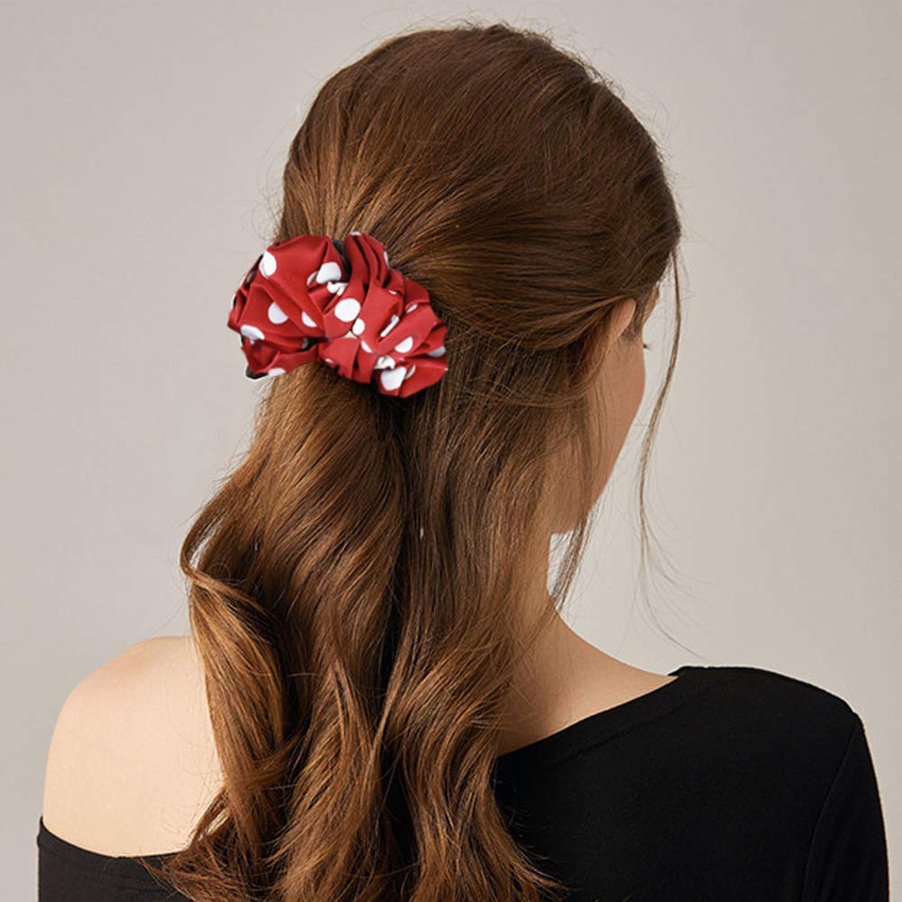 100% Pure Mulberry Silk Scrunchies Elastic Hair Ties Band For Women Girls Hair Accessories-Soft and