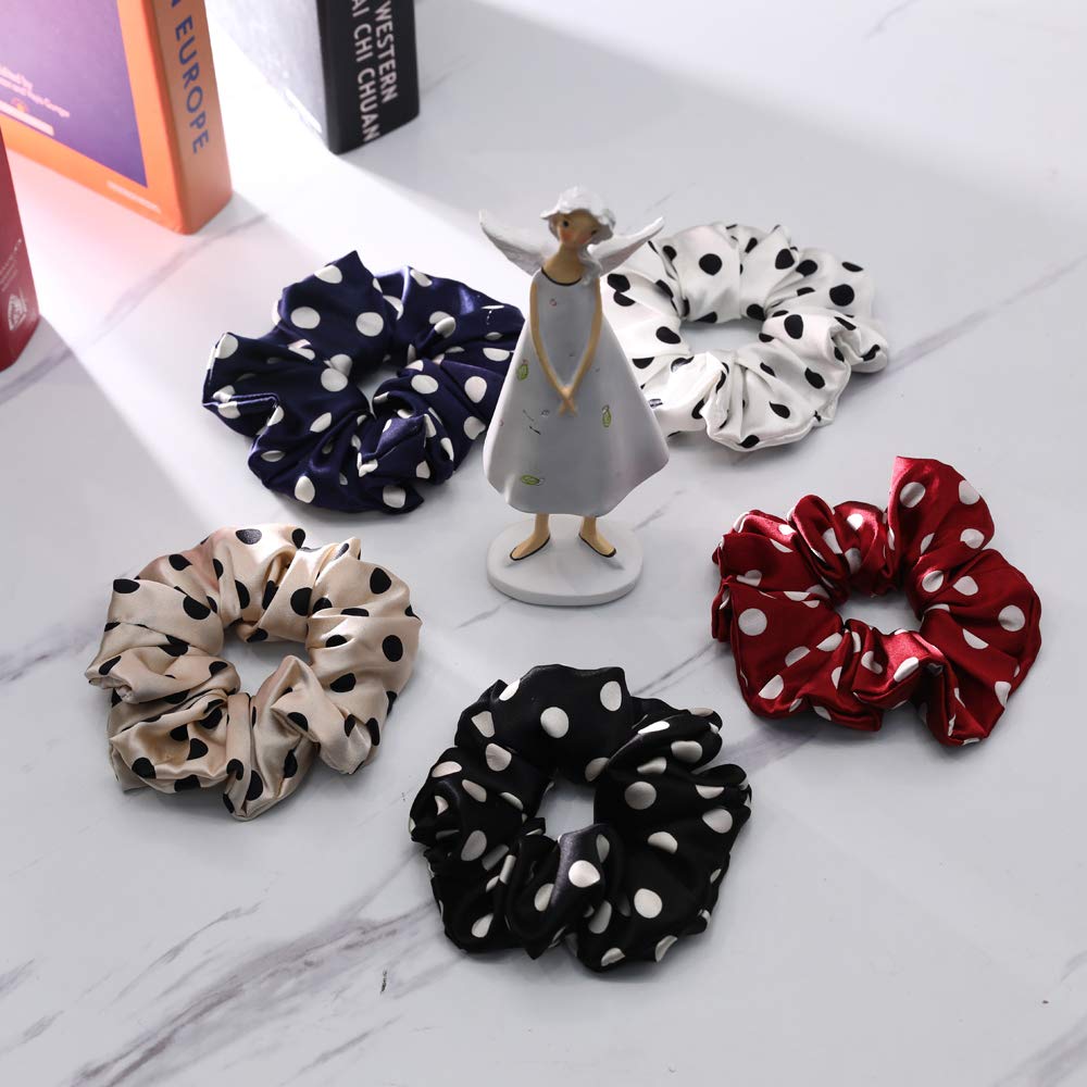 100% Pure Mulberry Silk Scrunchies Elastic Hair Ties Band For Women Girls Hair Accessories-Soft and
