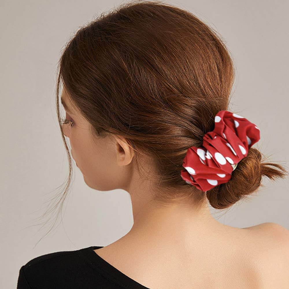 100% Pure Mulberry Silk Scrunchies Elastic Hair Ties Band For Women Girls Hair Accessories-Soft and