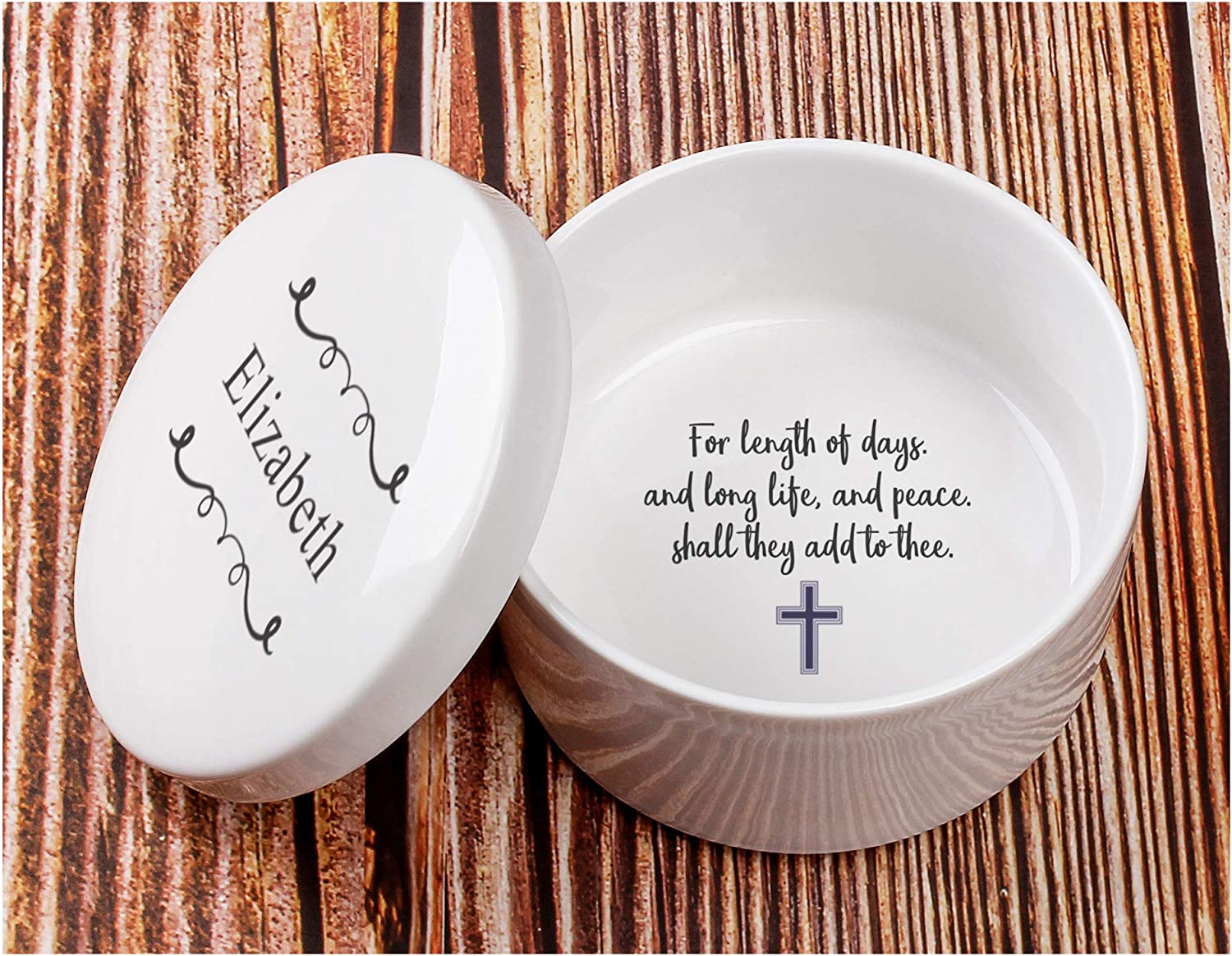 Personalized Baptism Keepsake Box Christening Confirmation First Communion Precious Moments Ceramic 