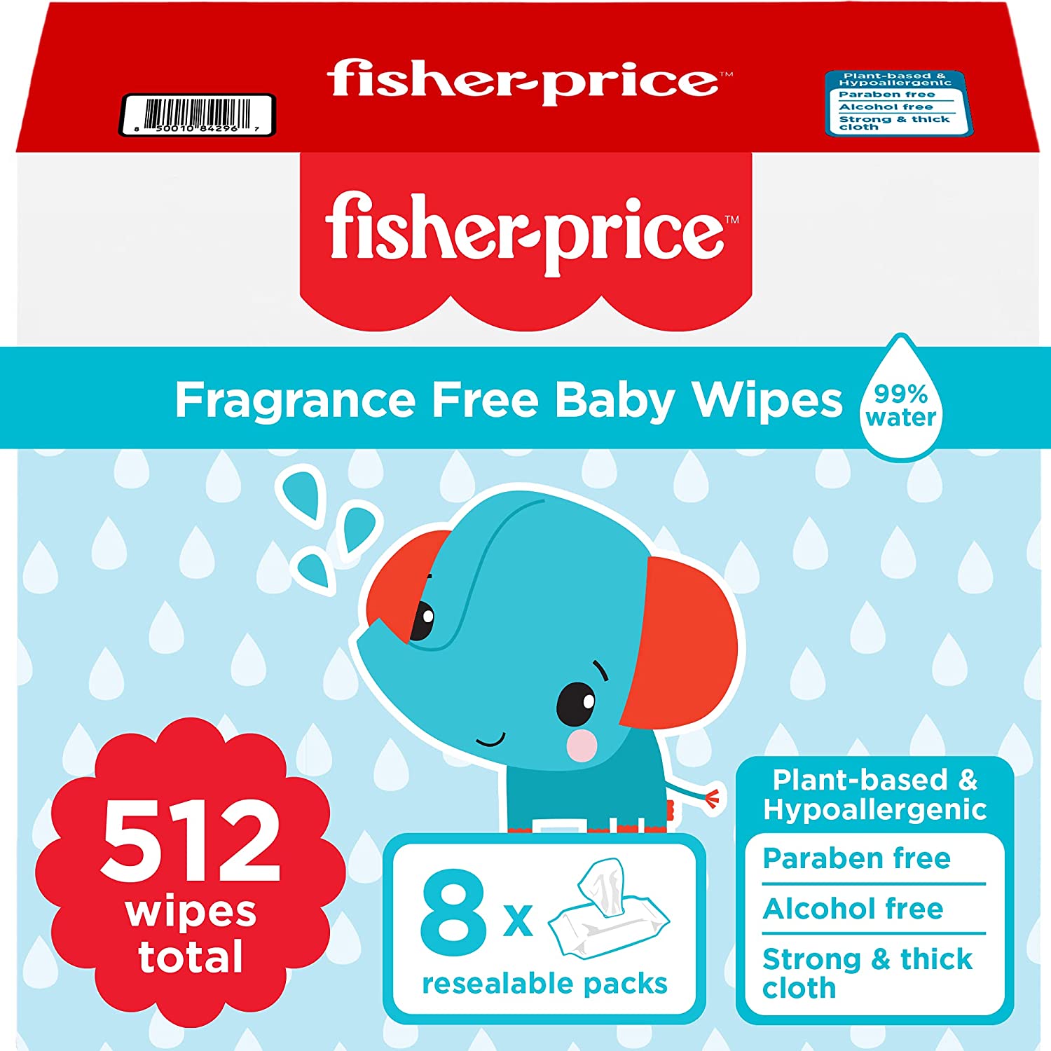 Smart Care FisherPrice Wipes, PlantBased, 512 Count