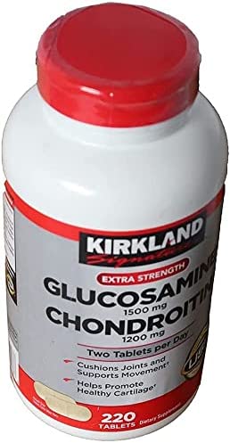 Kirkland Signature Extra Strength Glucosamine 1500mg/Chondroitin 1200mg Sulfate 220 Tablets (Pack of