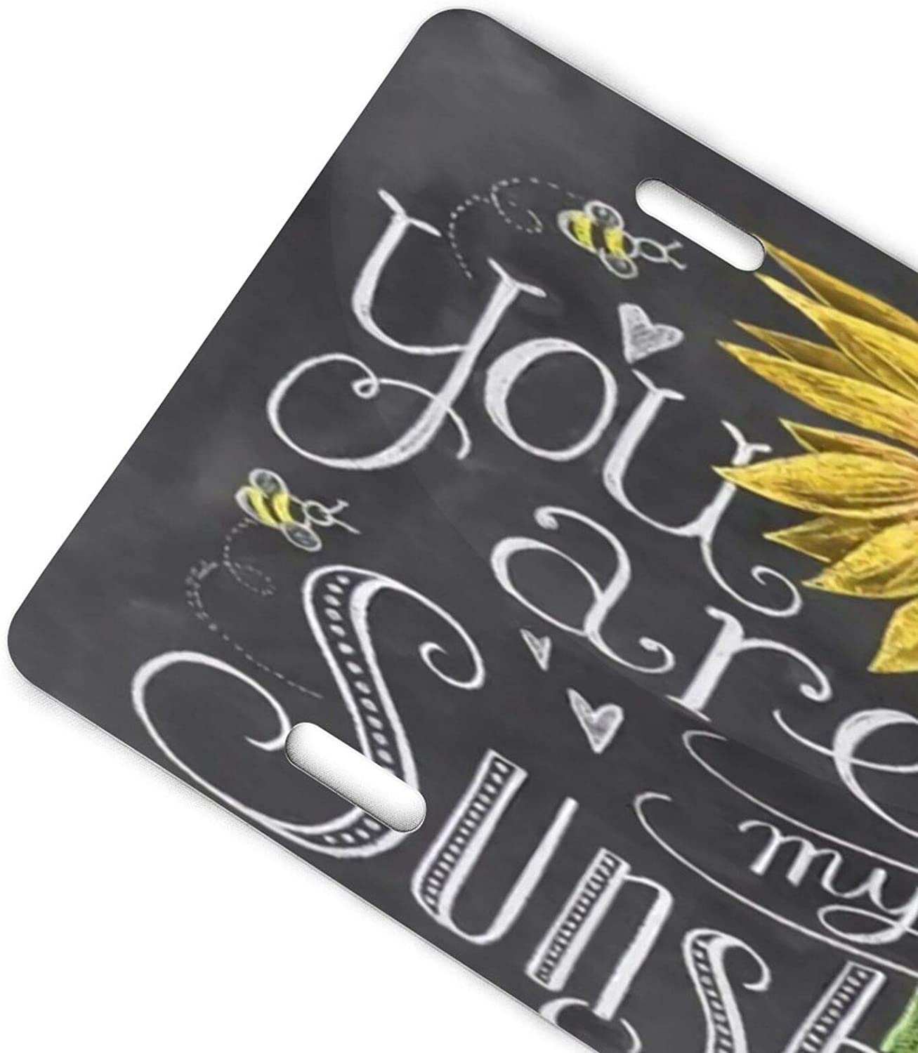 You are My Sunshine Bee Sunflower Print License Plate Frame Aluminum Metal Covers,Metal Novelty Car