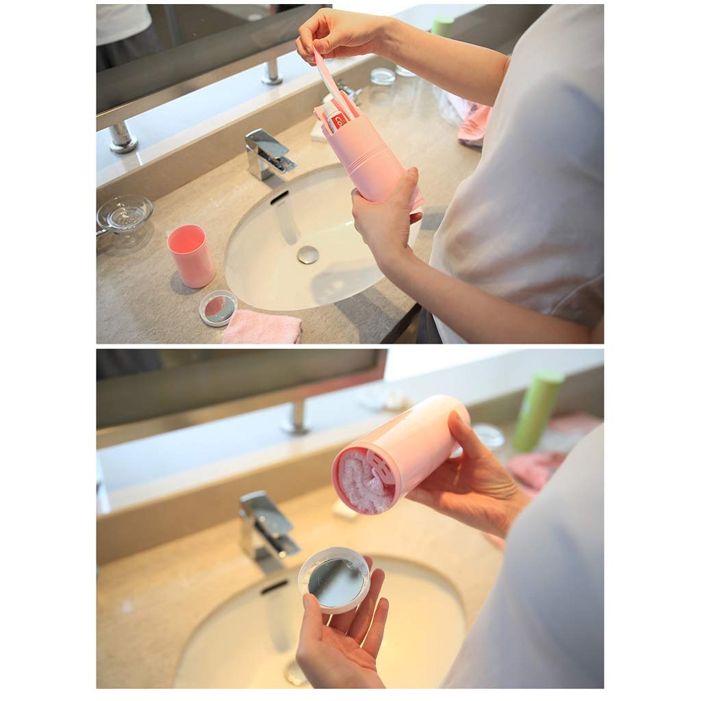 Travel Wash Cup Toothbrush Box Portable Storage Empty Bottle Travel Goods Travel Care Set (Color : G