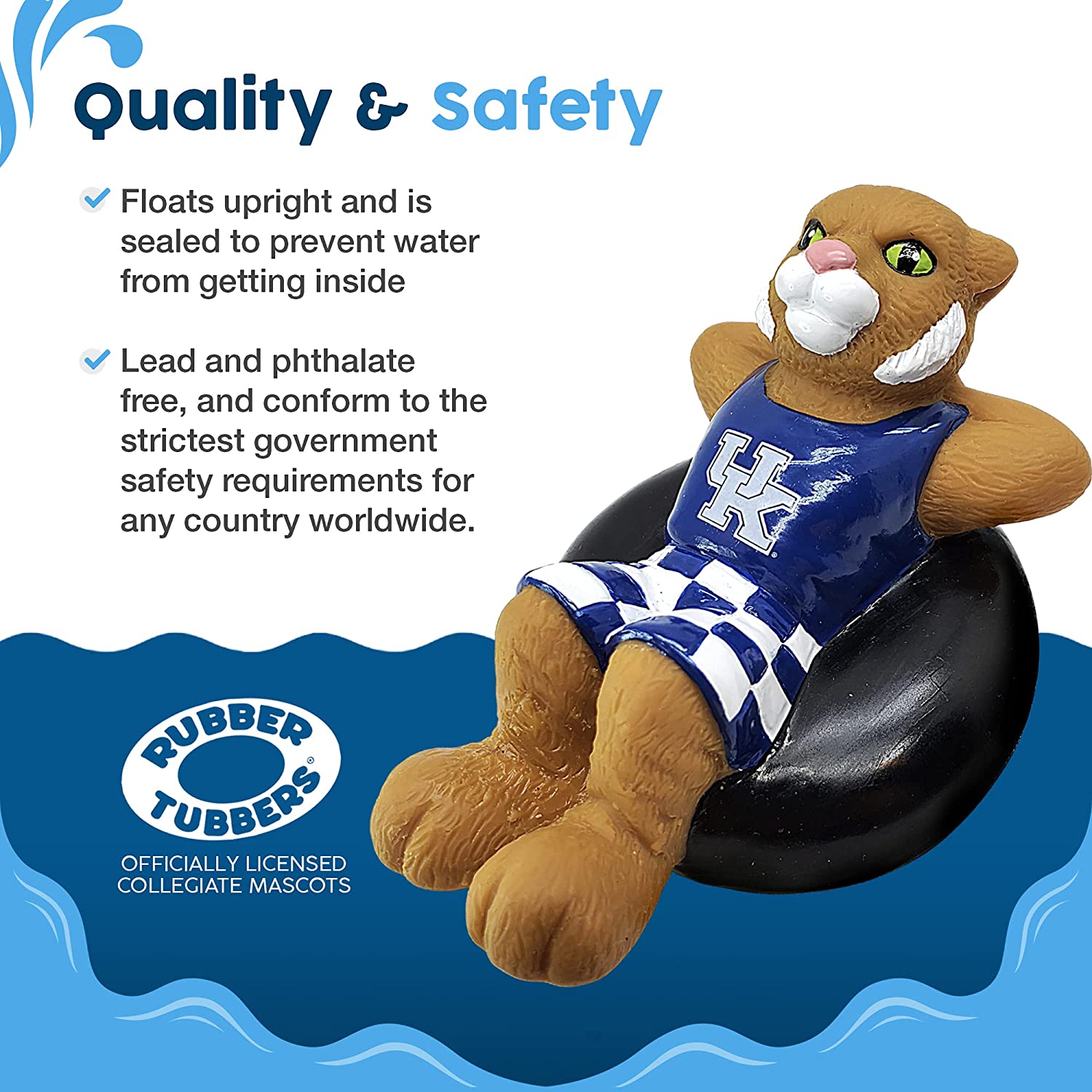 Rubber Tubbers University of Kentucky - Premium Bath Toy Collectible Sports Memorabilia - First Ever