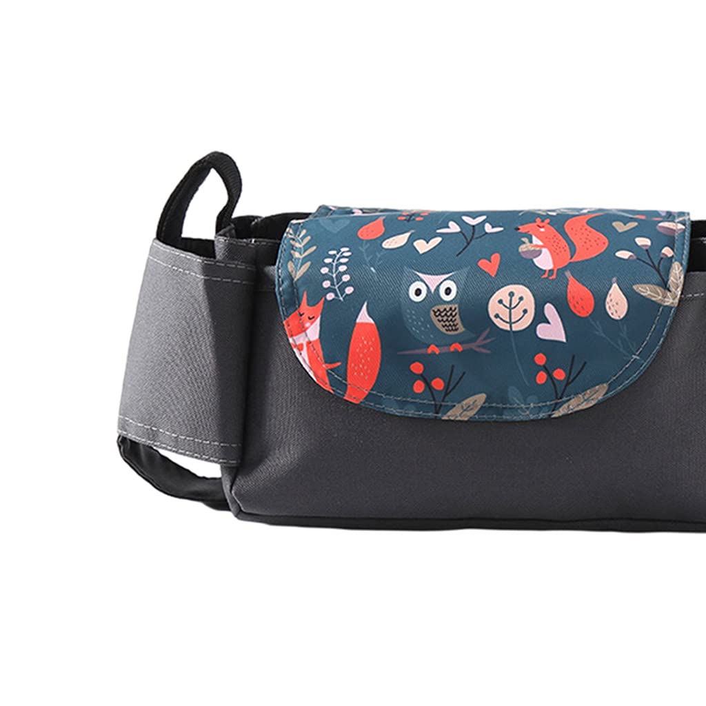YIJU Baby Infant Stroller Organizer Pram Bag with Cup Holder Compatible for Carriage Stroller - Anim