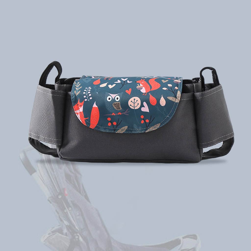 YIJU Baby Infant Stroller Organizer Pram Bag with Cup Holder Compatible for Carriage Stroller - Anim