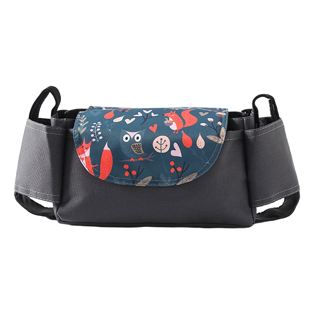 YIJU Baby Infant Stroller Organizer Pram Bag with Cup Holder Compatible for Carriage Stroller - Anim