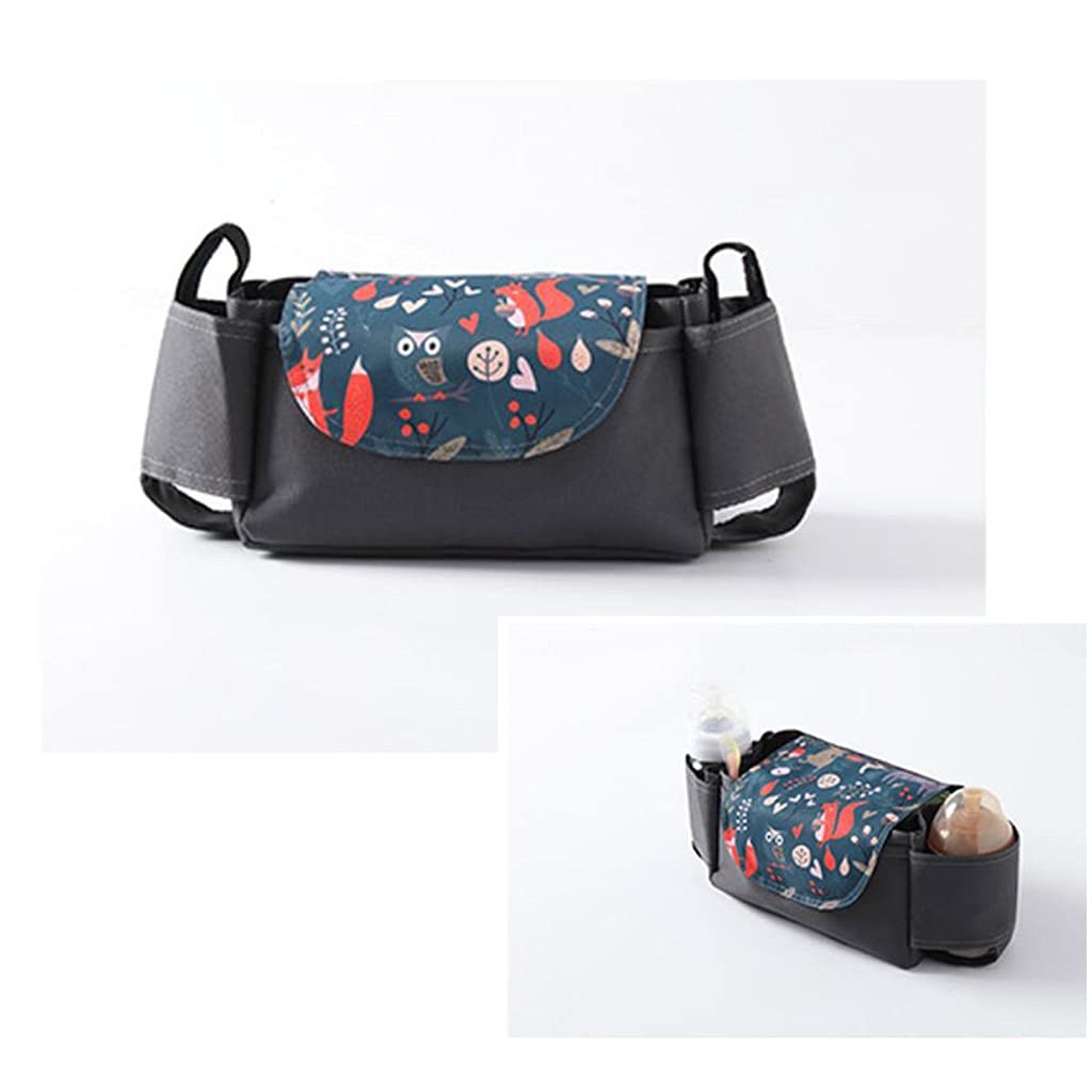 YIJU Baby Infant Stroller Organizer Pram Bag with Cup Holder Compatible for Carriage Stroller - Anim