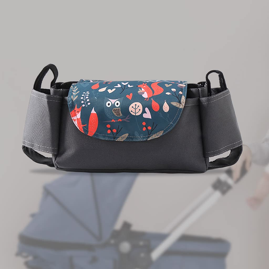 YIJU Baby Infant Stroller Organizer Pram Bag with Cup Holder Compatible for Carriage Stroller - Anim