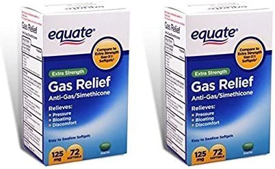 Equate - Gas Relief, Extra Strength, Simethicone 125 mg, 72 Softgels, Compare to Gas-X (2)