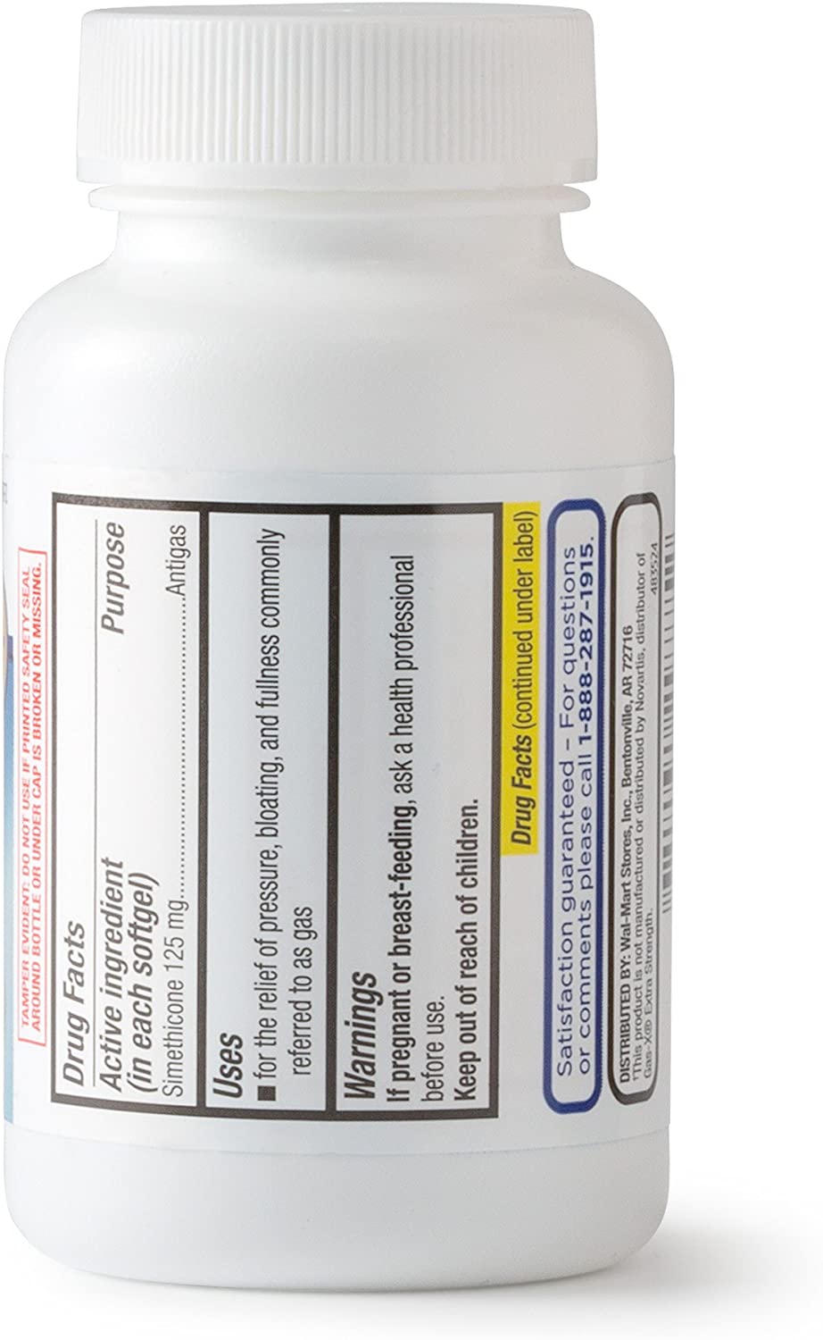 Equate - Gas Relief, Extra Strength, Simethicone 125 mg, 72 Softgels, Compare to Gas-X (2)