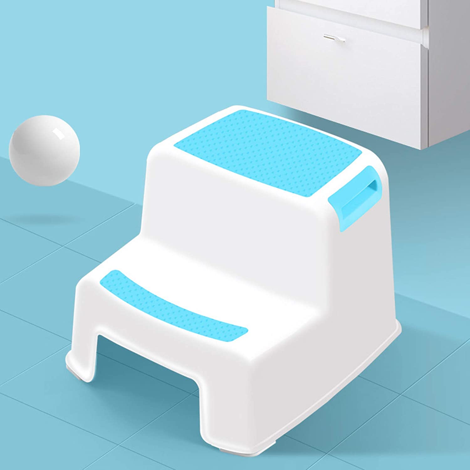 Niduo Bear Bathroom Step Stool Kids Dual Height 2 Step Stool,Stepping Stool for Toddlers Potty