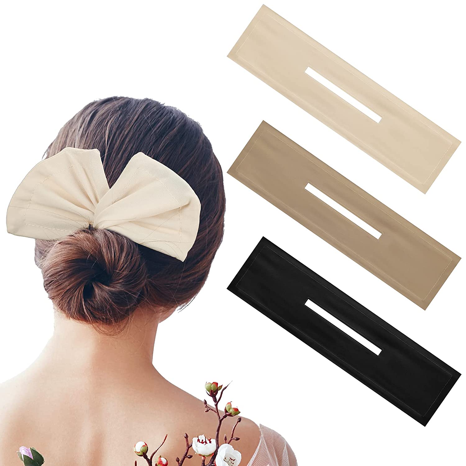 3 Pieces Magic Clip Hair Bun Maker Solid Color Bun Maker Cloth Hair Bun Wraps French Hairstyle Twist Donut Flexible Donut Bun Former Hair Accessories for Women Girls Hair Styling (Black, Beige, 3 Pieces Magic Clip Hair Bun Maker Solid Color Bun Maker Cloth Hair Bun Wraps French Hairstyle Twist Donut Flexible Donut Bun Former Hair Accessories for Women Girls Hair Styling (Black, Beige,