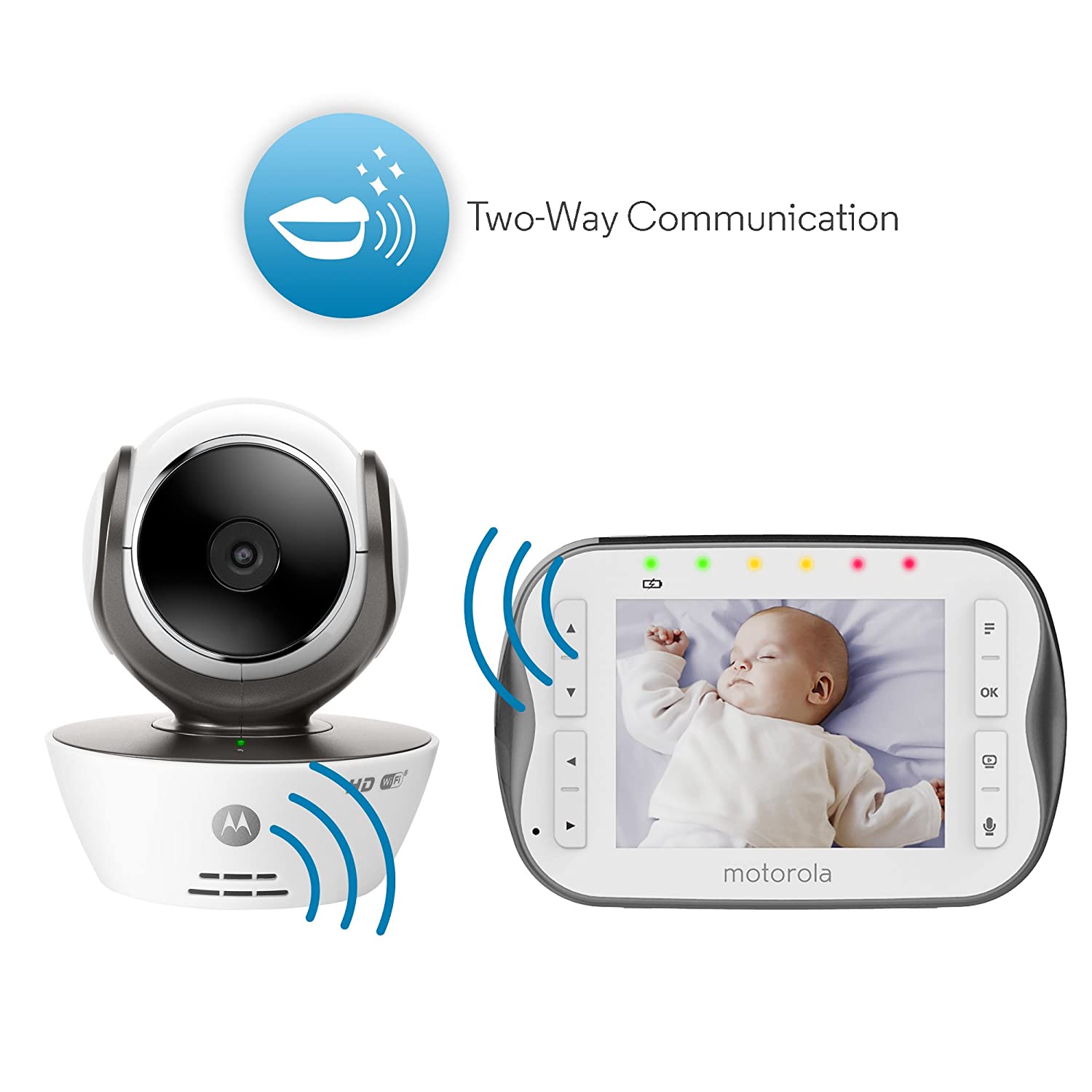 Motorola WiFi 3.5 Inch Video Baby Monitor Connect, Silver, Two Cameras