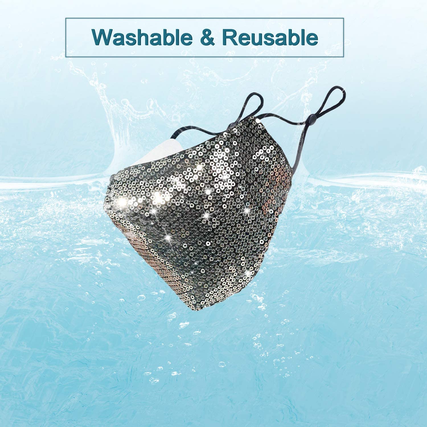 Halloween Christmas Masquerade Mask for Women Bling Sequins Fashion Party Face Mask for Girls