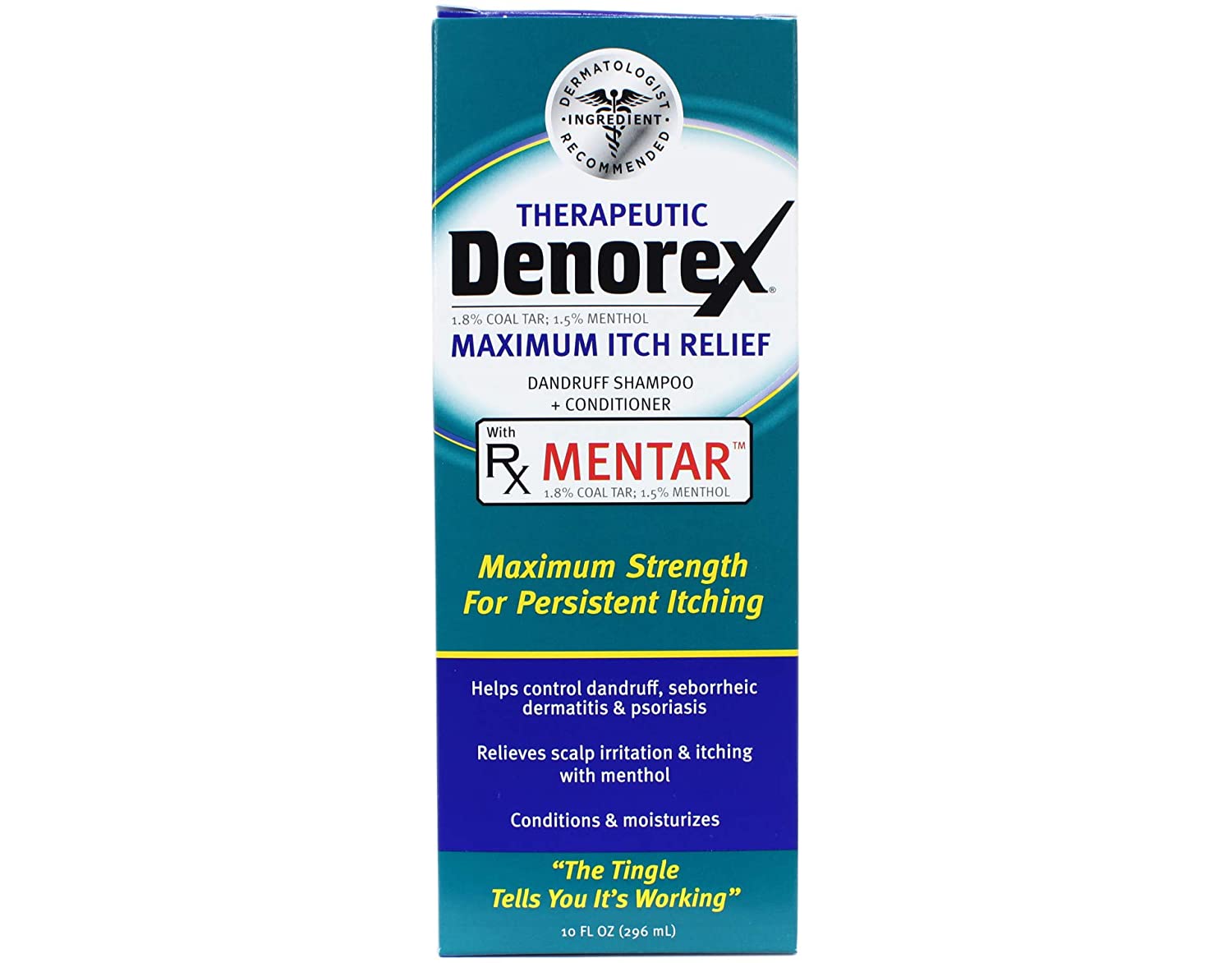 Denorex Therapeutic Maximum Itch Relief, Dandruff Shampoo plus Conditioner, 10oz