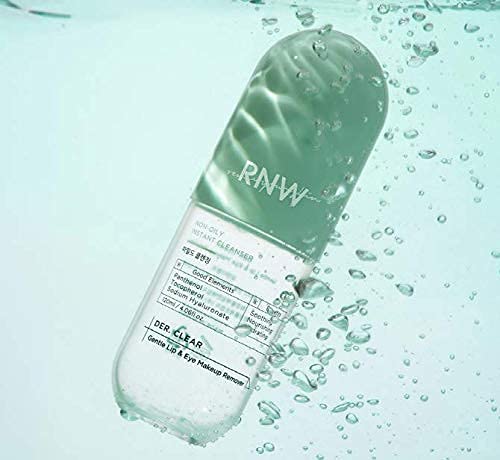 RNW DER. CLEAR Gentle Lip & Eye Makeup Remover, 120ml / 4.05 fl.oz, Vitamin Hydrating Korean Makeup