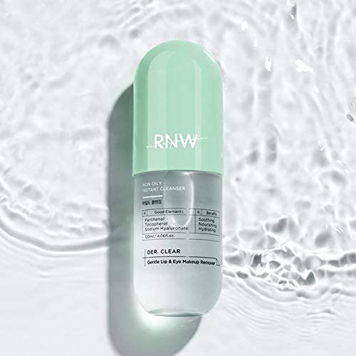 RNW DER. CLEAR Gentle Lip & Eye Makeup Remover, 120ml / 4.05 fl.oz, Vitamin Hydrating Korean Makeup