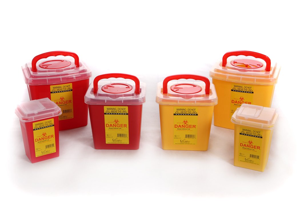 Sharps Container 7.0Litres, Red Yellow Color.