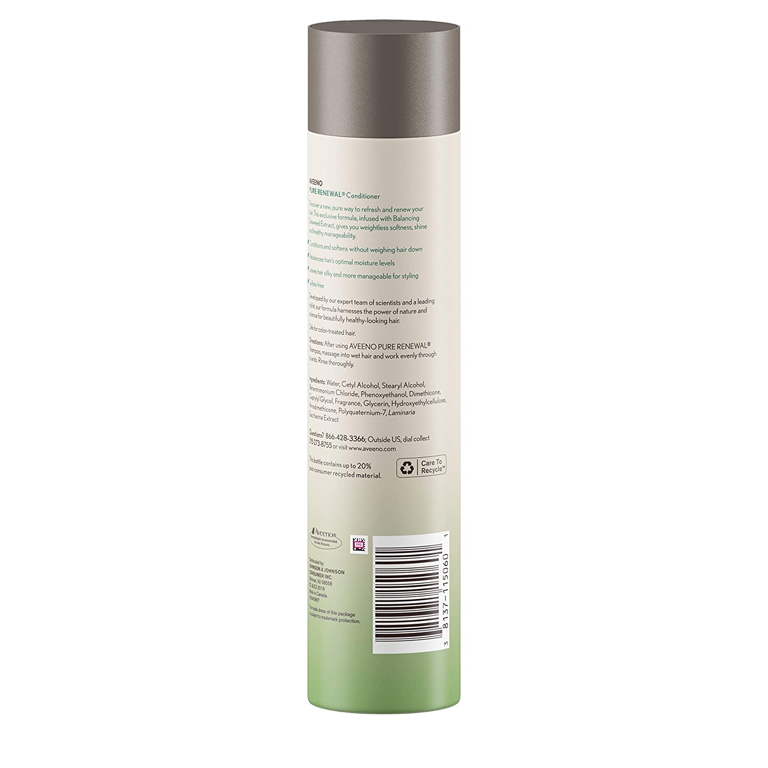 OGX Aveeno Pure Renewal Hair Conditioner Moisturizing Conditioner with Seaweed Extract SulfateFree F