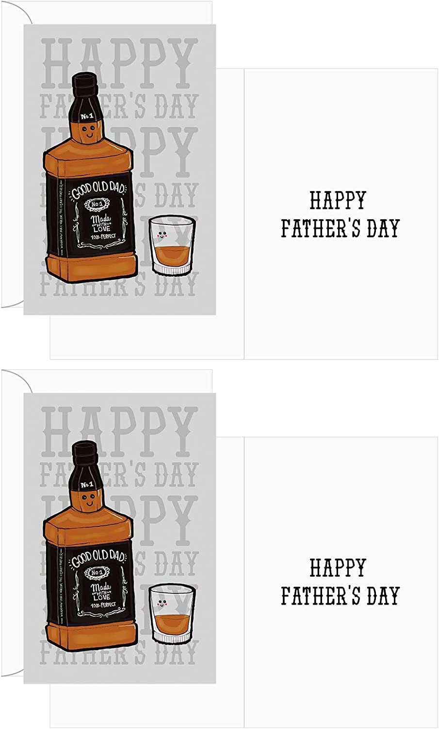 WRAPAHOLIC Assorted Thank You Dad Cards - Happy Father's Day Blank Note Cards with White Envelopes f