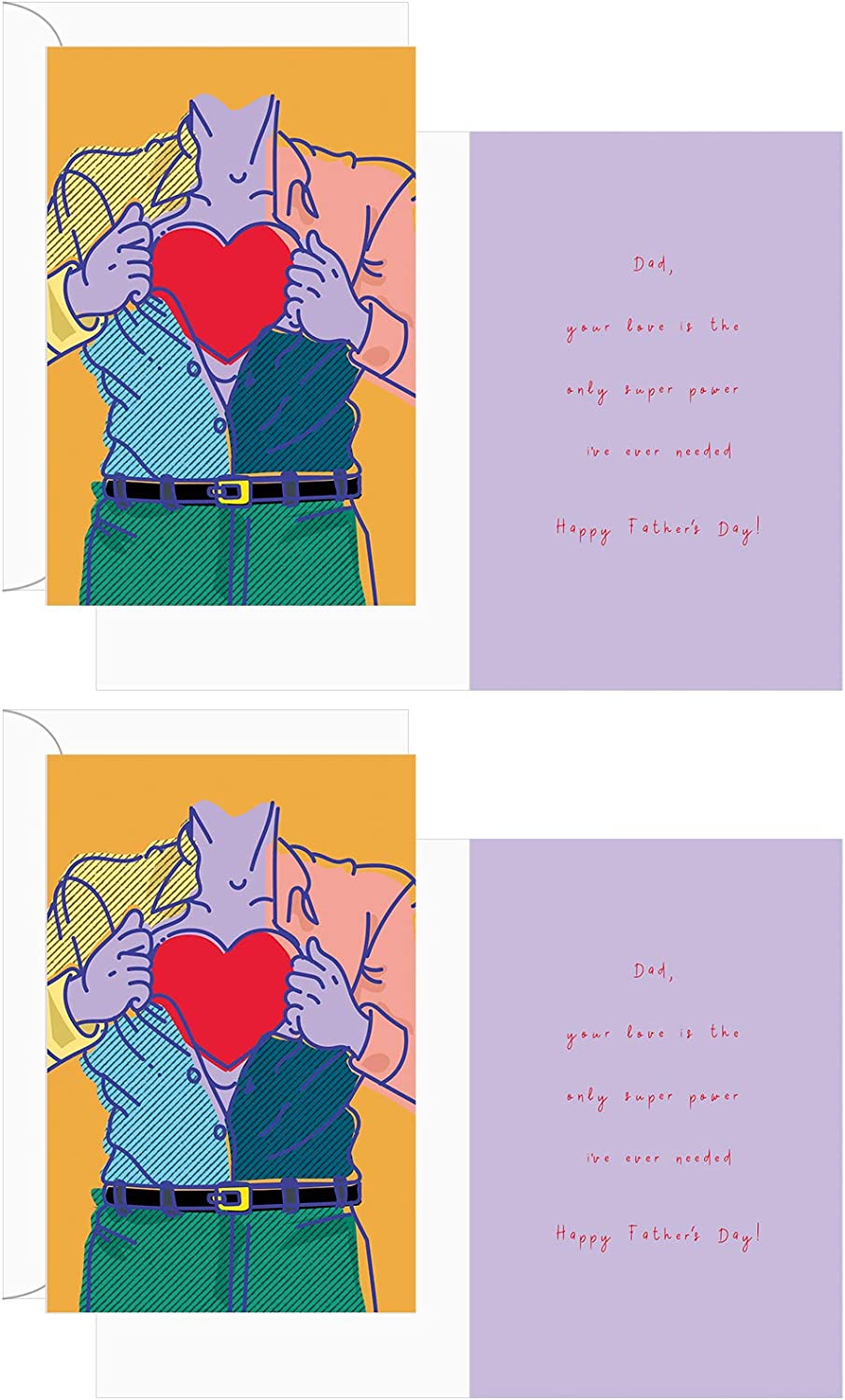 WRAPAHOLIC Assorted Thank You Dad Cards - Happy Father's Day Blank Note Cards with White Envelopes f