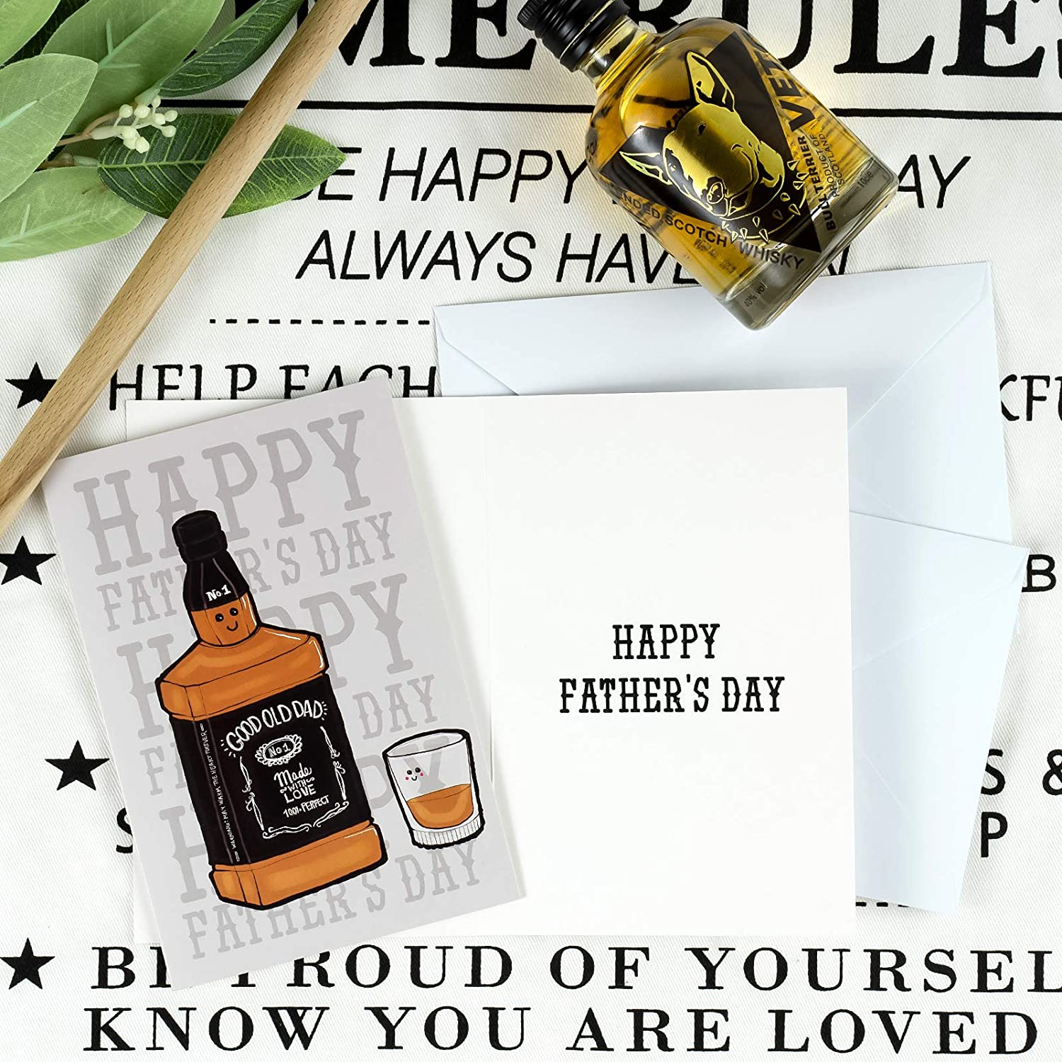 WRAPAHOLIC Assorted Thank You Dad Cards - Happy Father's Day Blank Note Cards with White Envelopes f